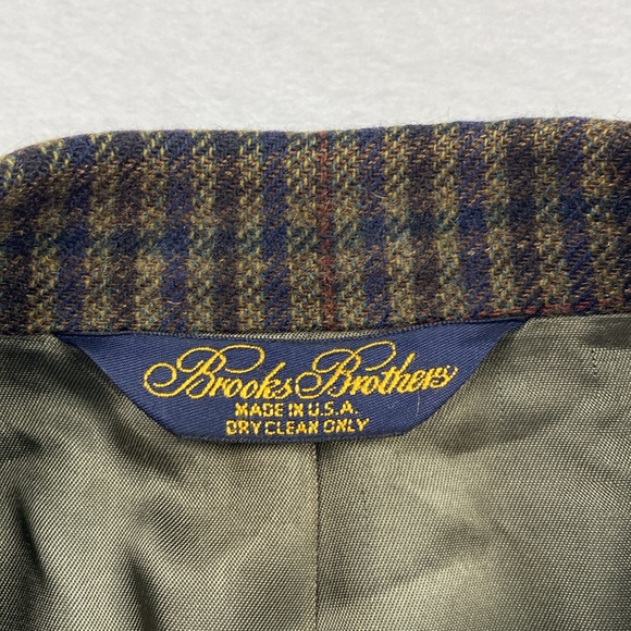 Brooks Brothers Vintage Camelhair Plaid Checkered Sport Coat/Blazer (Multicolor) - Picture 13 of 16